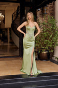 Elegant Beaded Embellished A-Line Long Formal Prom Evening Gown NXA1751