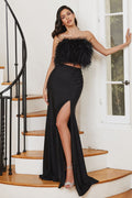TWO PIECE FEATHER DRESS CDC141